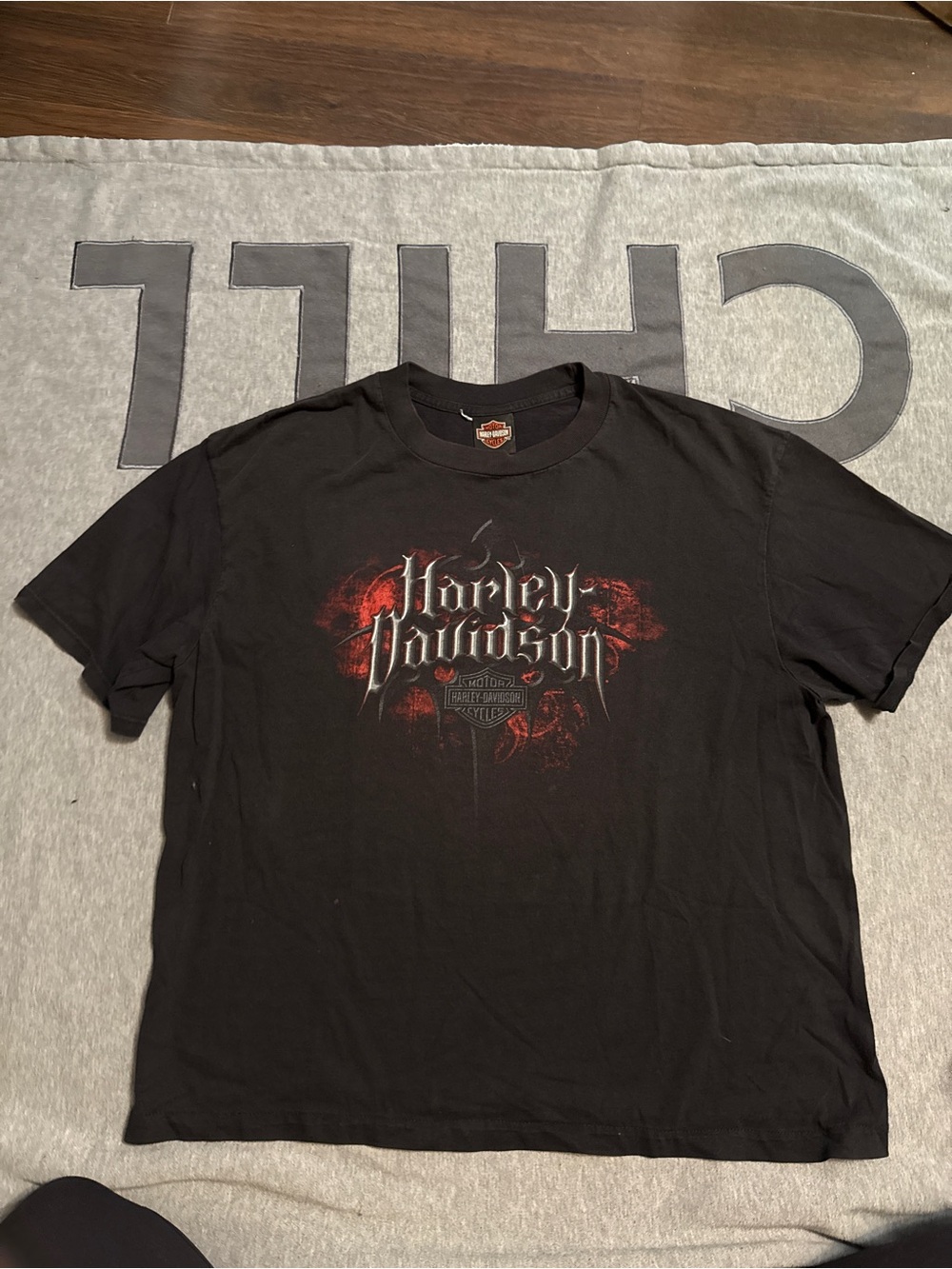 Harley-Davidson Black Tee with Red and Silver Logo